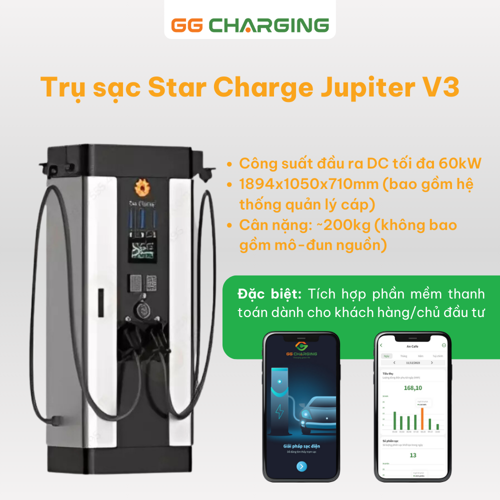 Trụ sạc StarCharge Jupiter 60kw V3